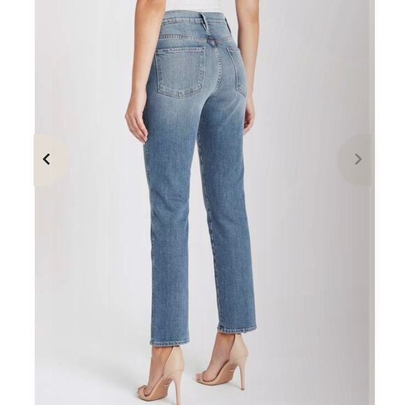 FRAME Le Sylvie Slender Straight Leg Jeans Size 28 Alamitos Light Wash Denim - Picture 4 of 12